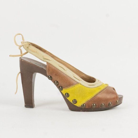 Marni Peep-Toe Slingback Clogs - Picture 1 of 6